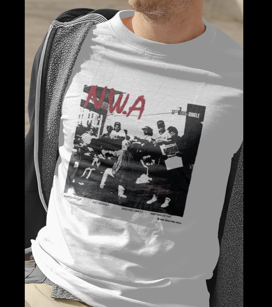 N.W.A 1988 Gangsta Gangsta Maxi-Single 12 Inch Quiet On Tha Set Compton Rap Music T-Shirt