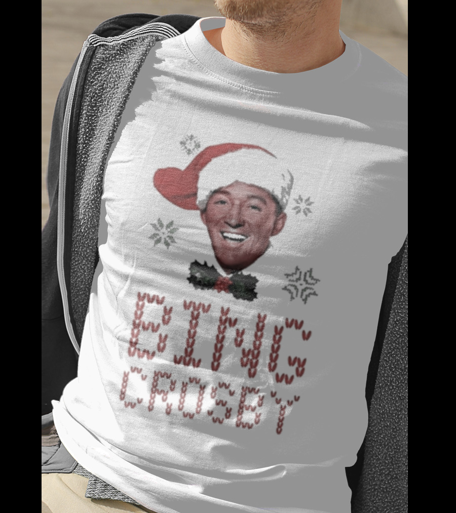 Bing Crosby Jolly Christmas Santa Hat Smiling Face T-Shirt