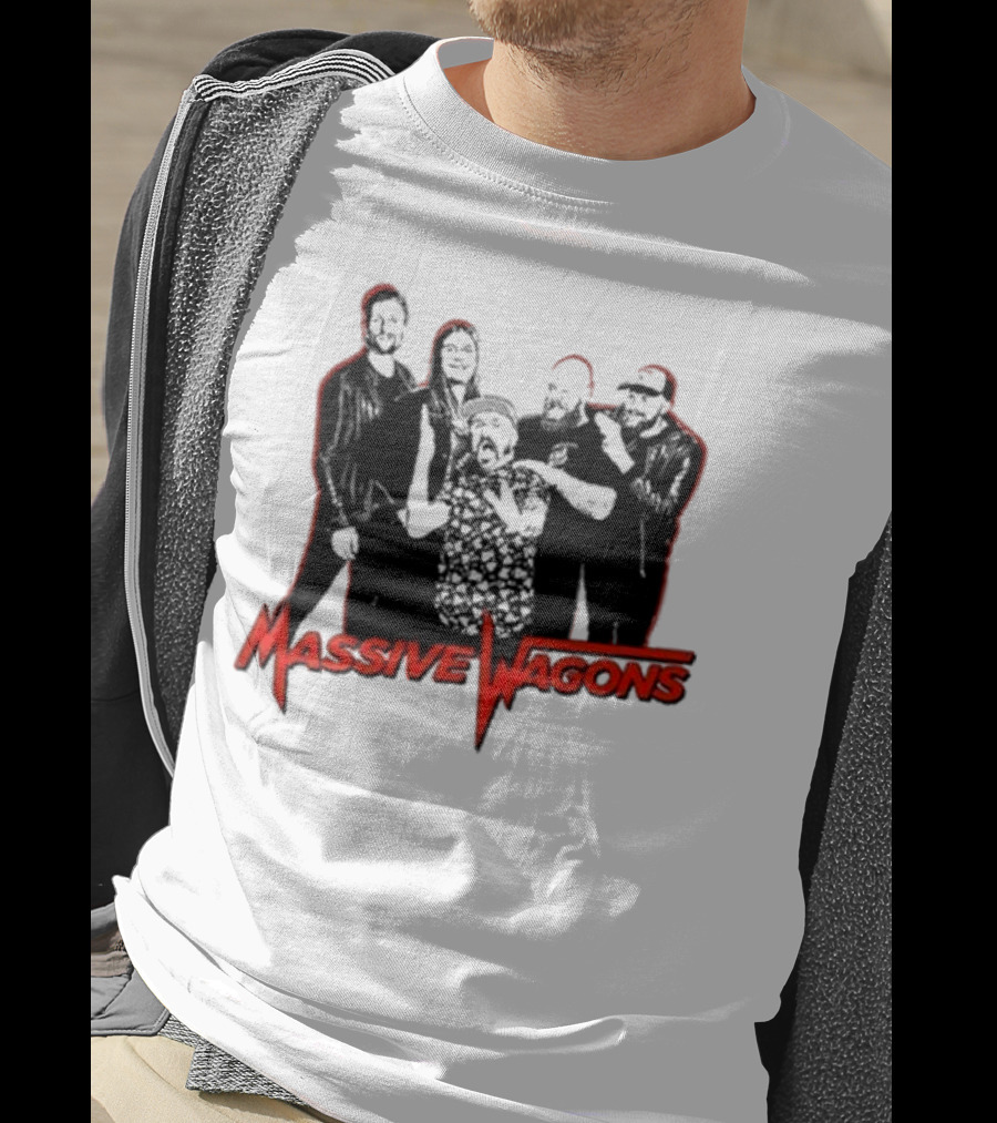 Massive Wagons Band Graphic Red And Black T-Shirt