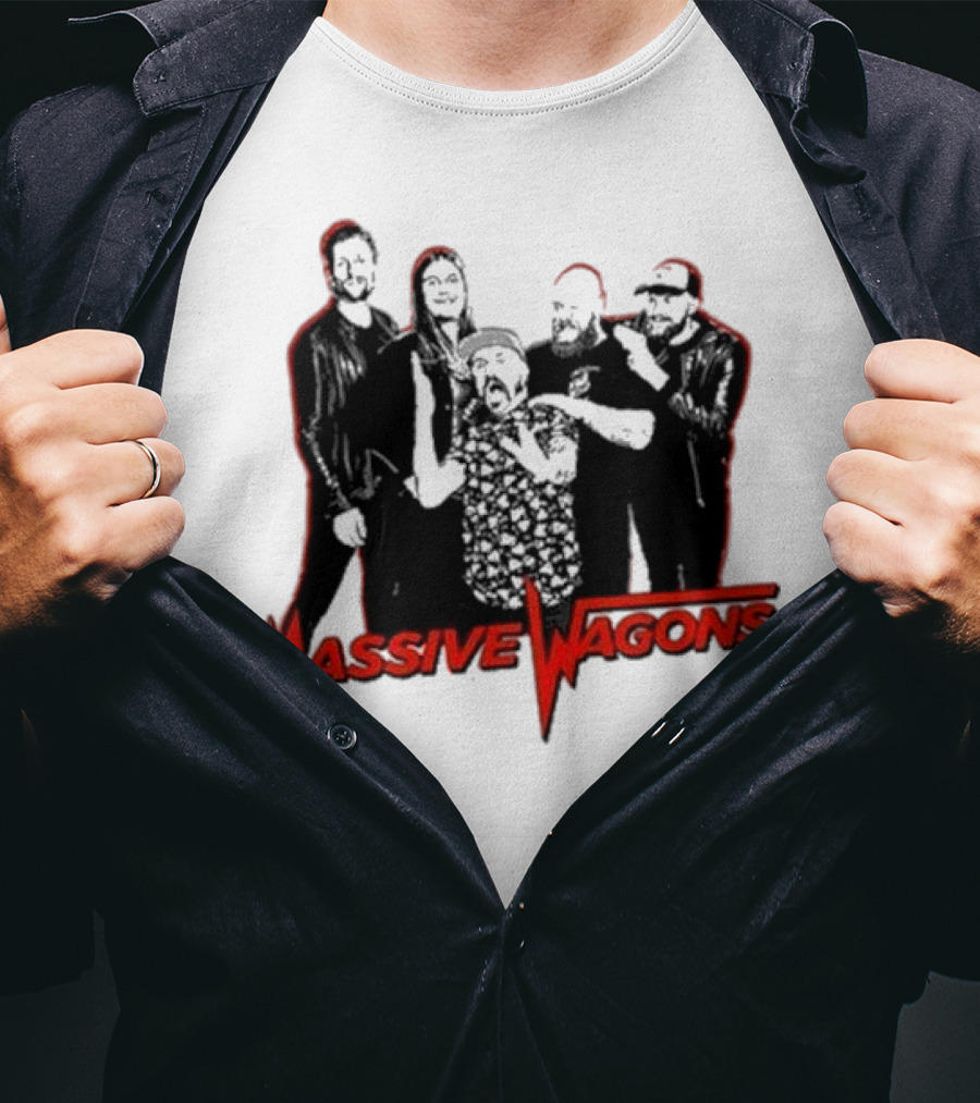 Massive Wagons Band Graphic Red And Black T-Shirt