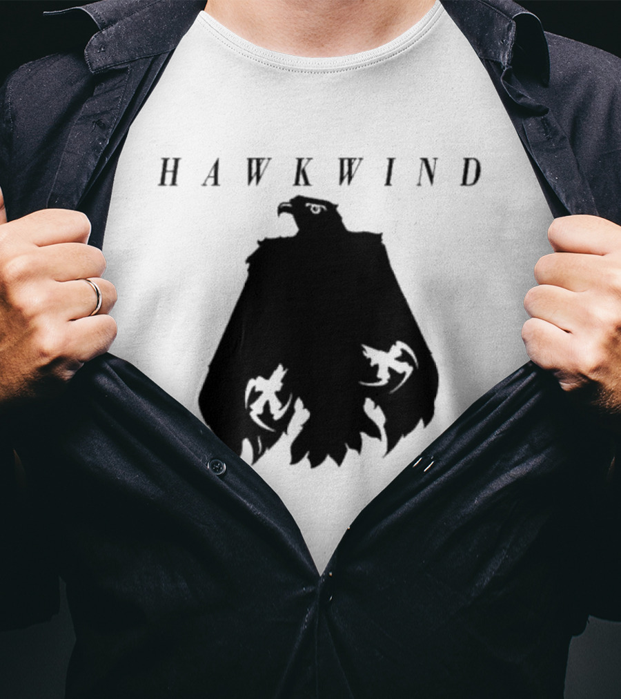 Hawkwind Eagle Silhouette With Mystical Elements T-Shirt