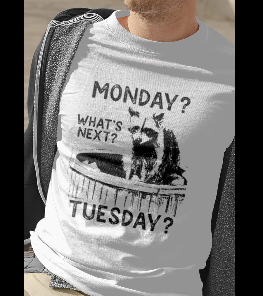 Monday What's Next Tuesday Raccoon Wood Tub T-Shirt