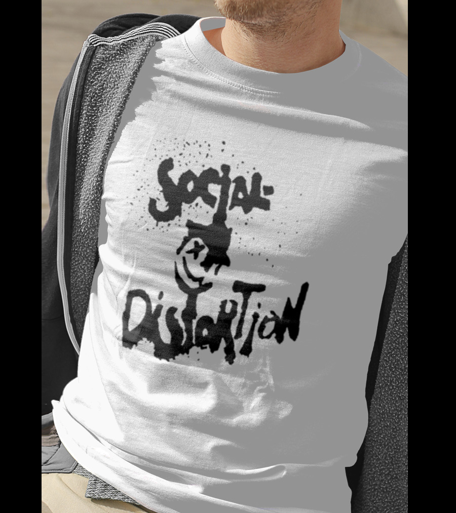 Social Distortion Smiley Logo Black Splatter T-Shirt