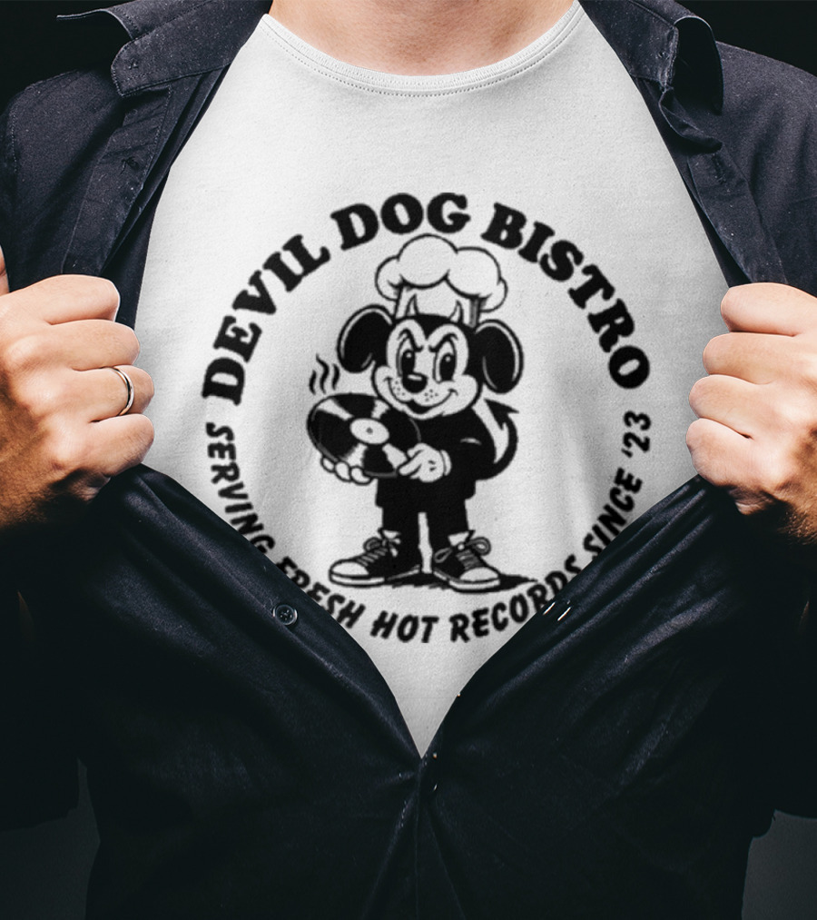Devil Dog Bistro Fresh Hot Records Culinary Mascot Since ’23 T-Shirt