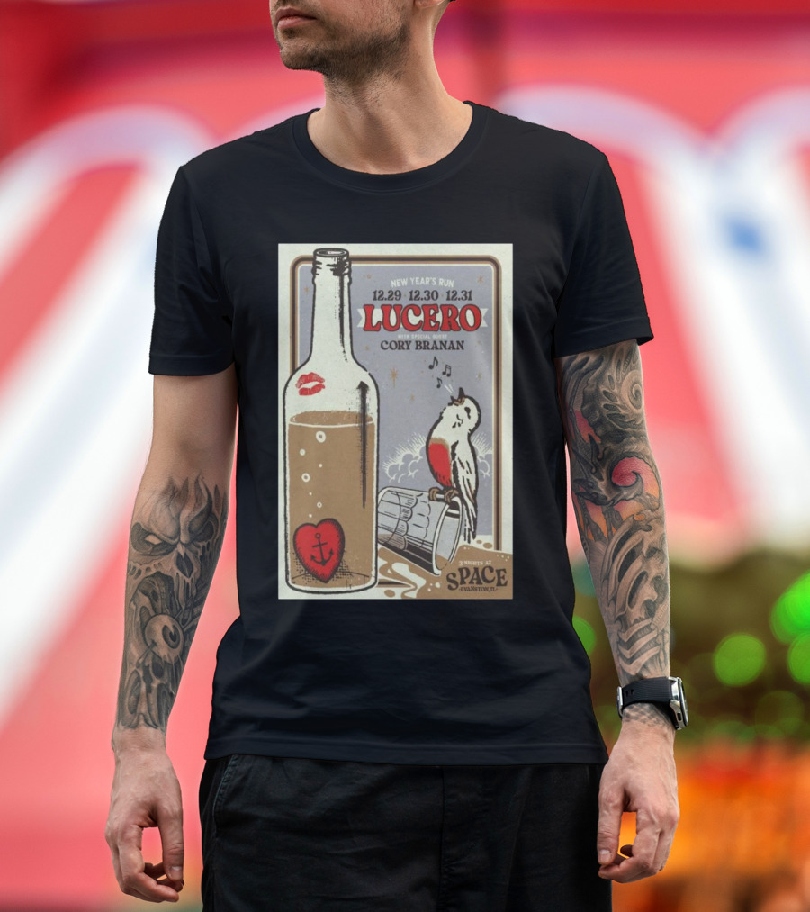 Lucero New Year's Run December 29-31 2024 with Cory Branan at Space Evanston IL T-Shirt