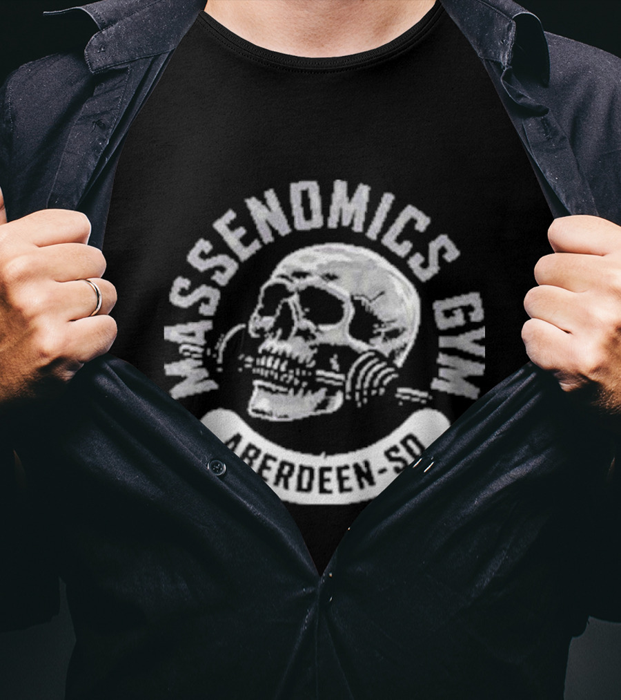 Massenomics Gym Aberdeen-So Skull With Barbell T-Shirt