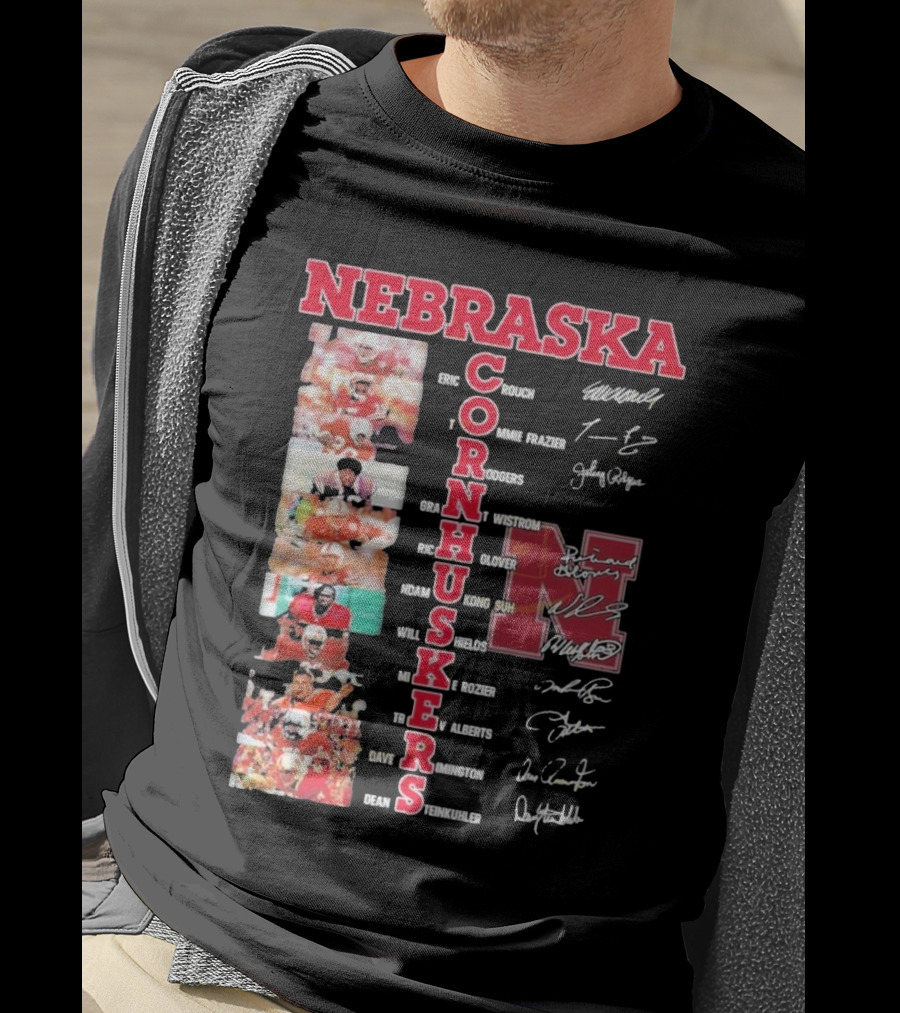 Nebraska Cornhuskers Football Legendary Player Signatures And Photos T-Shirt