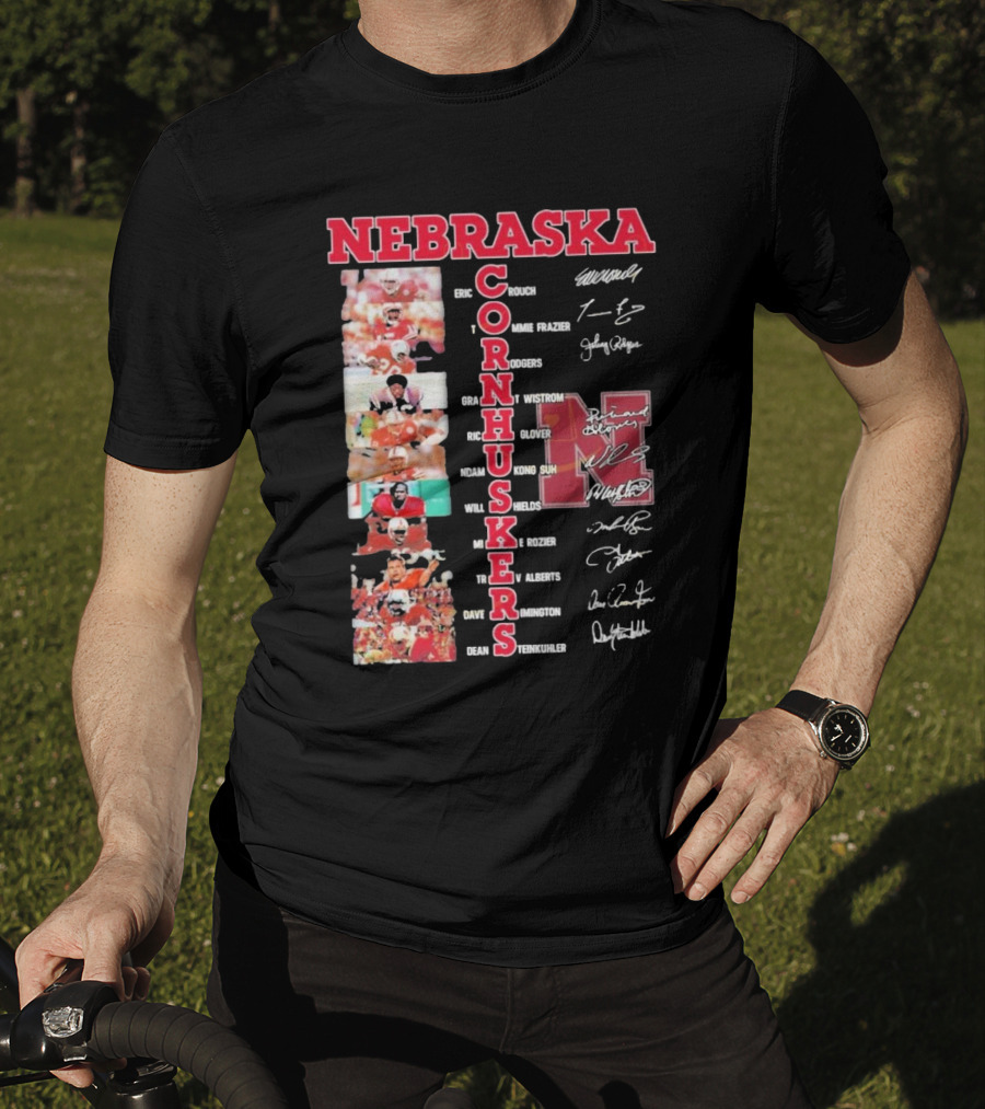 Nebraska Cornhuskers Football Legendary Player Signatures And Photos T-Shirt