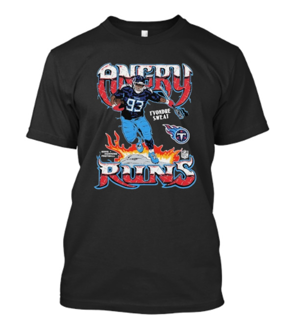 Angry Runs T'Vondre Sweat Tennessee Titans NFL Player Homage Image T-Shirt