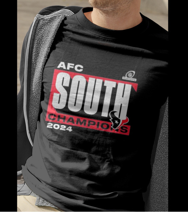 Houston Texans AFC South Champions 2024 Playoffs Logo Conquer T-Shirt