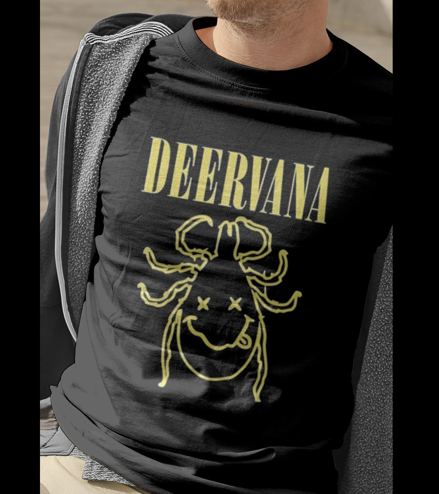 Deer Tick Deervana Nirvana Smile Face T-Shirt