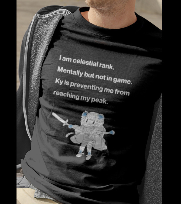 I Am Celestial Rank Mentally Not In Game Ky Is Preventing Me From Reaching My Peak Warrior Character T-Shirt
