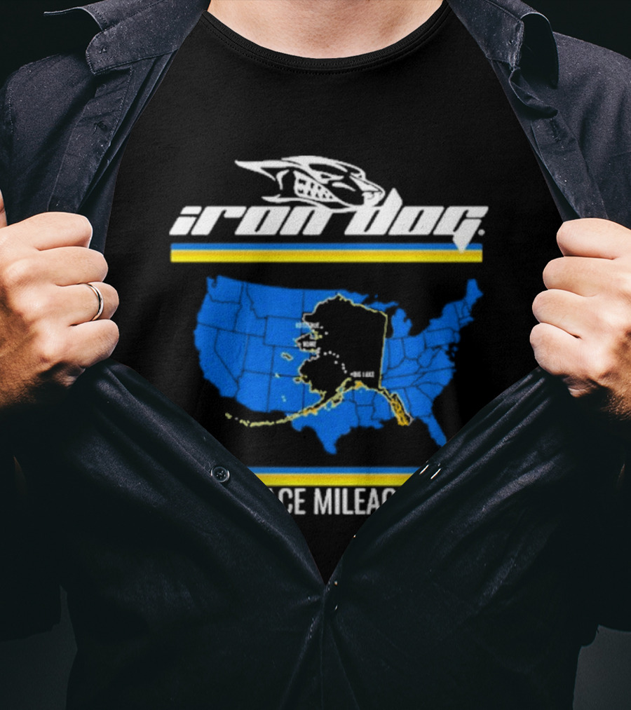 Iron Dog Total Race Mileage 2,503 How Tough Are You With Alaska Map T-Shirt