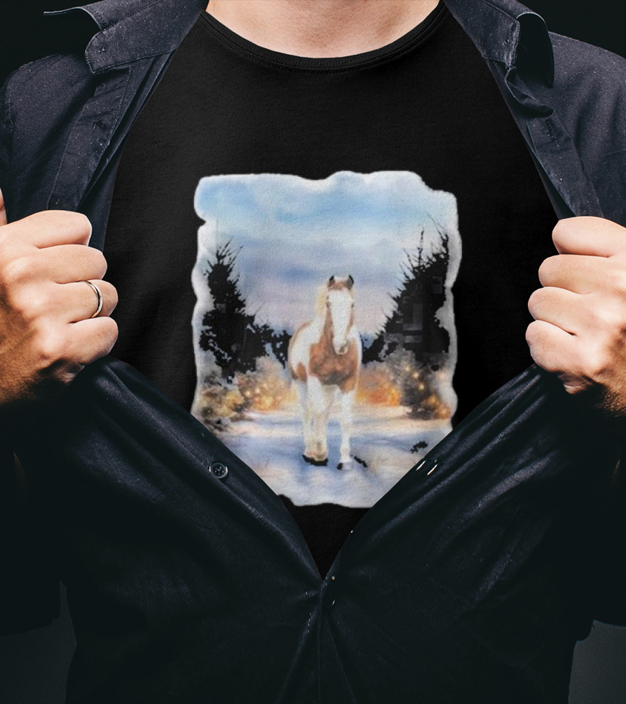 Katie Van Slyke Bo Ho Ho Horse In Winter Wonderland T-Shirt