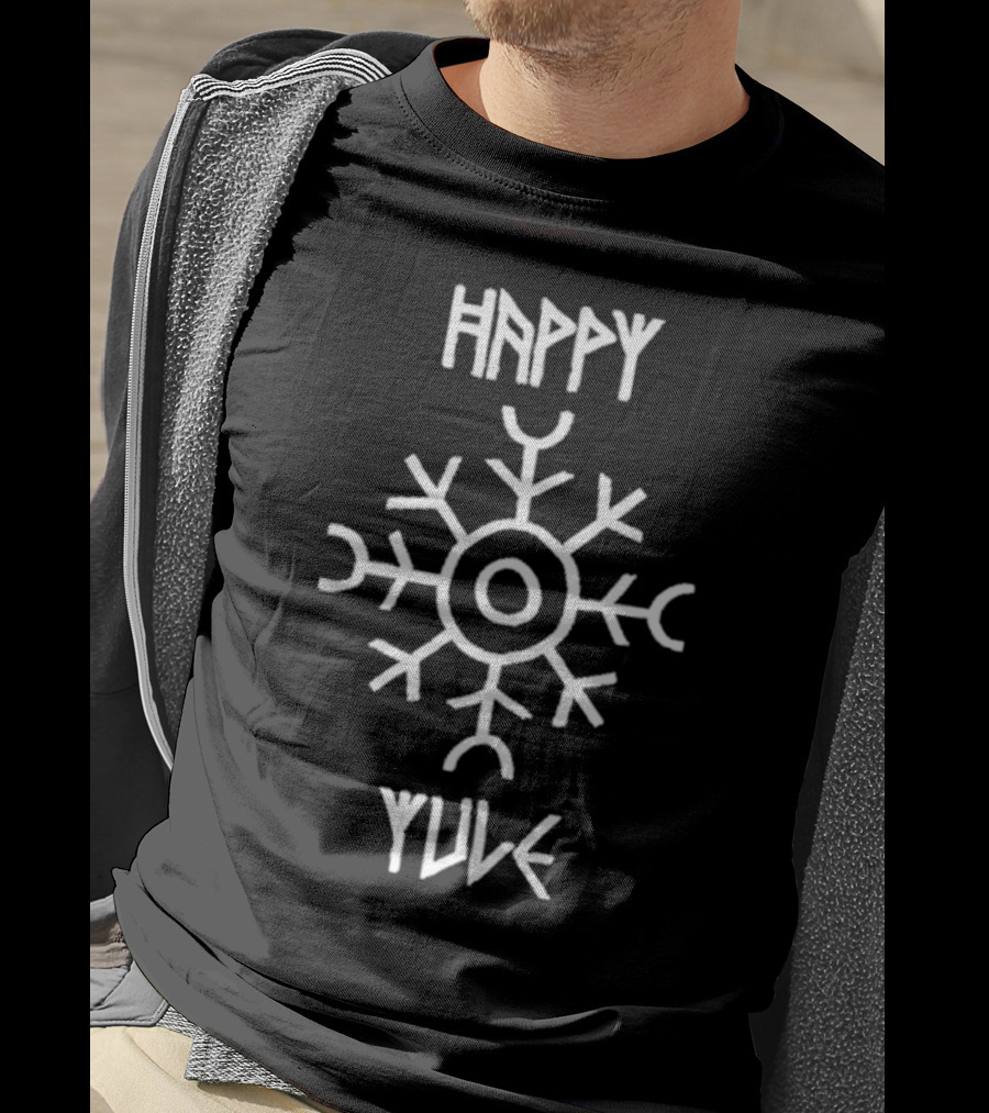 Happy Yule Matt Skiba Holiday Nordic Symbol Snowflake T-Shirt