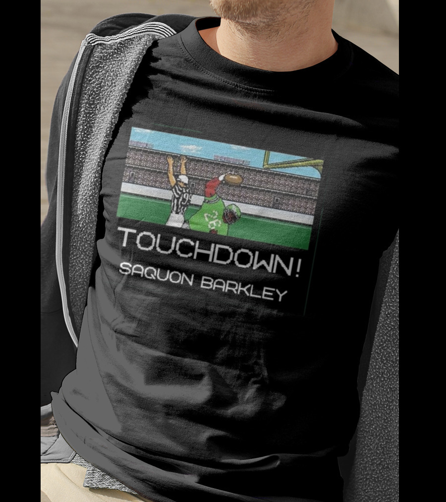 TOUCHDOWN Saquon Barkley Tecmo Catch T-Shirt