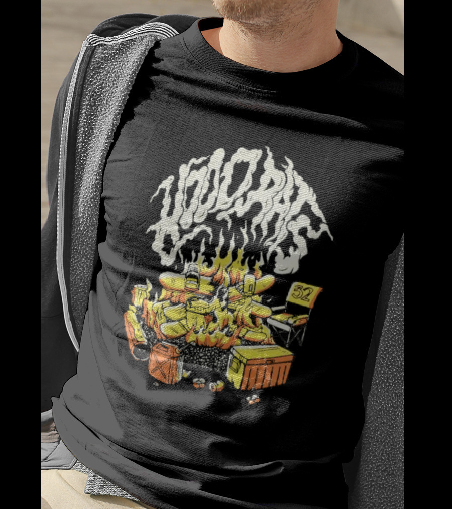 Hood Rats Burning Collection Campfire Skateboarding Thirtytwo T-Shirt