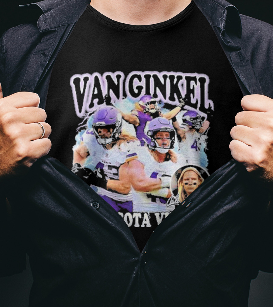 Van Ginkel Minnesota Vikings Football Action Montage T-Shirt