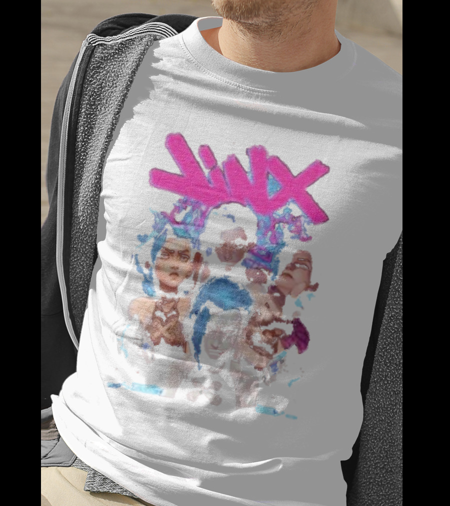 Jinx Arcane Vintage League Of Legends Character Montage T-Shirt