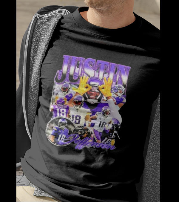 Justin Jefferson Wide Receiver 18 Minnesota Vikings Football Player T-Shirt