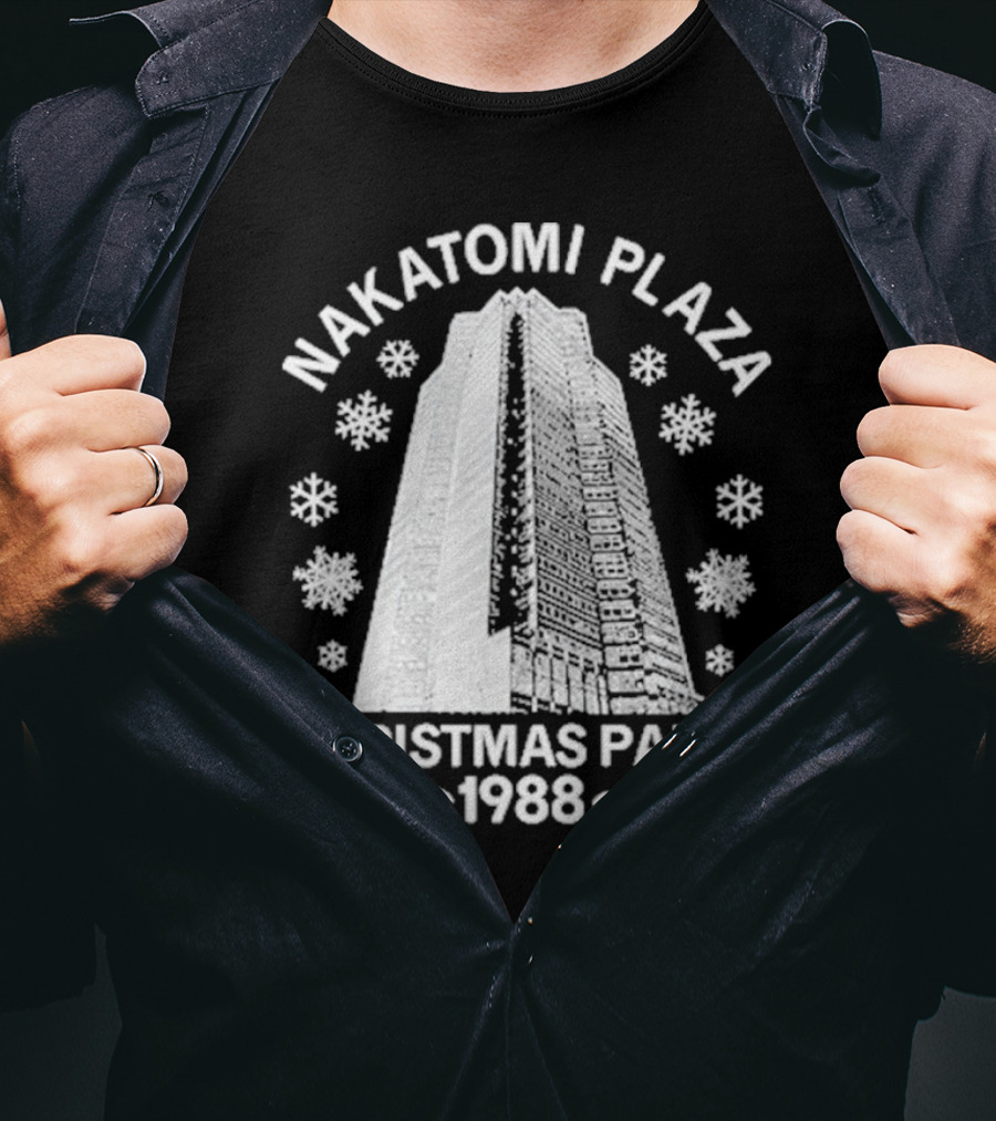 Nakatomi Plaza 1988 Christmas Party With Snowflakes T-Shirt