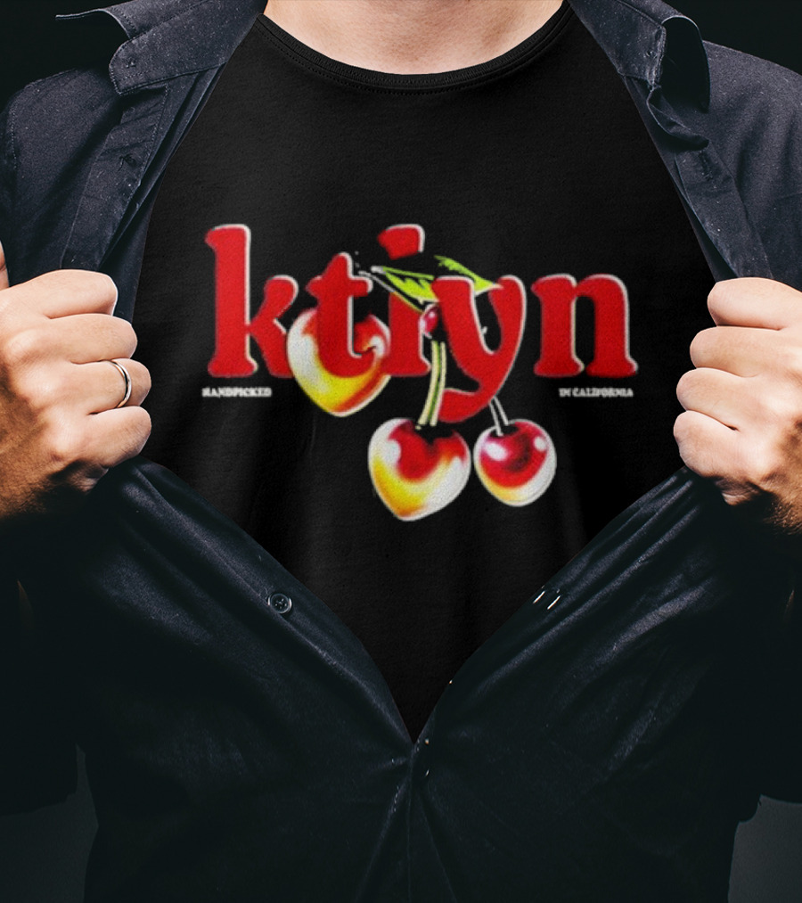 Ktlyn Handpicked In California Hunter Green Cherry T-Shirt