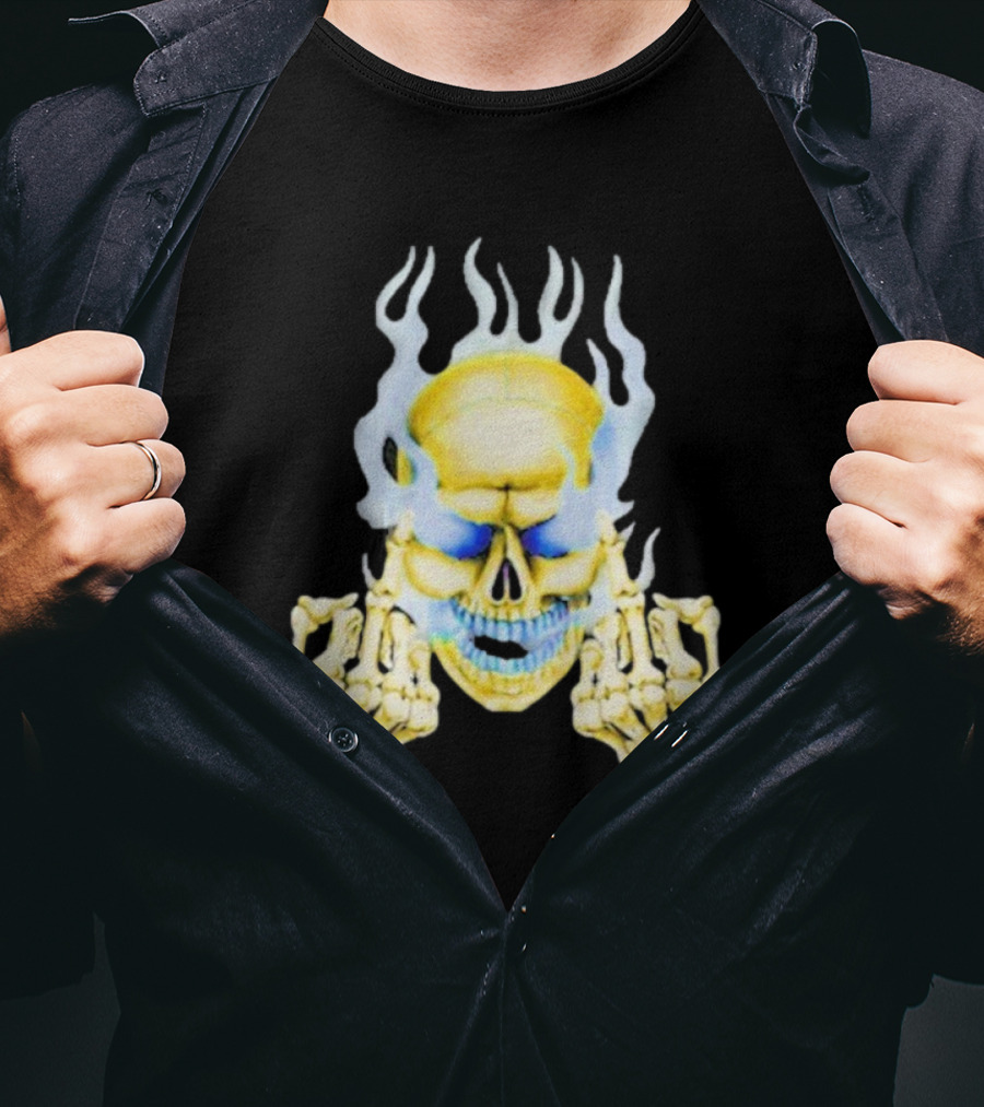 Skull Babbitt Revived Flaming Skeletal Embrace T-Shirt