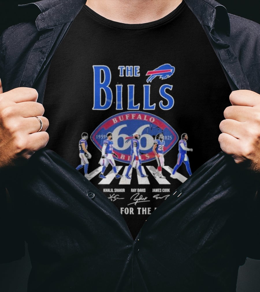 Buffalo Bills 66 Year 1959-2025 Signature Thank You For The Memories Dalton Kincaid Khalil Shakir Ray Davis James Cook Josh Allen T-Shirt
