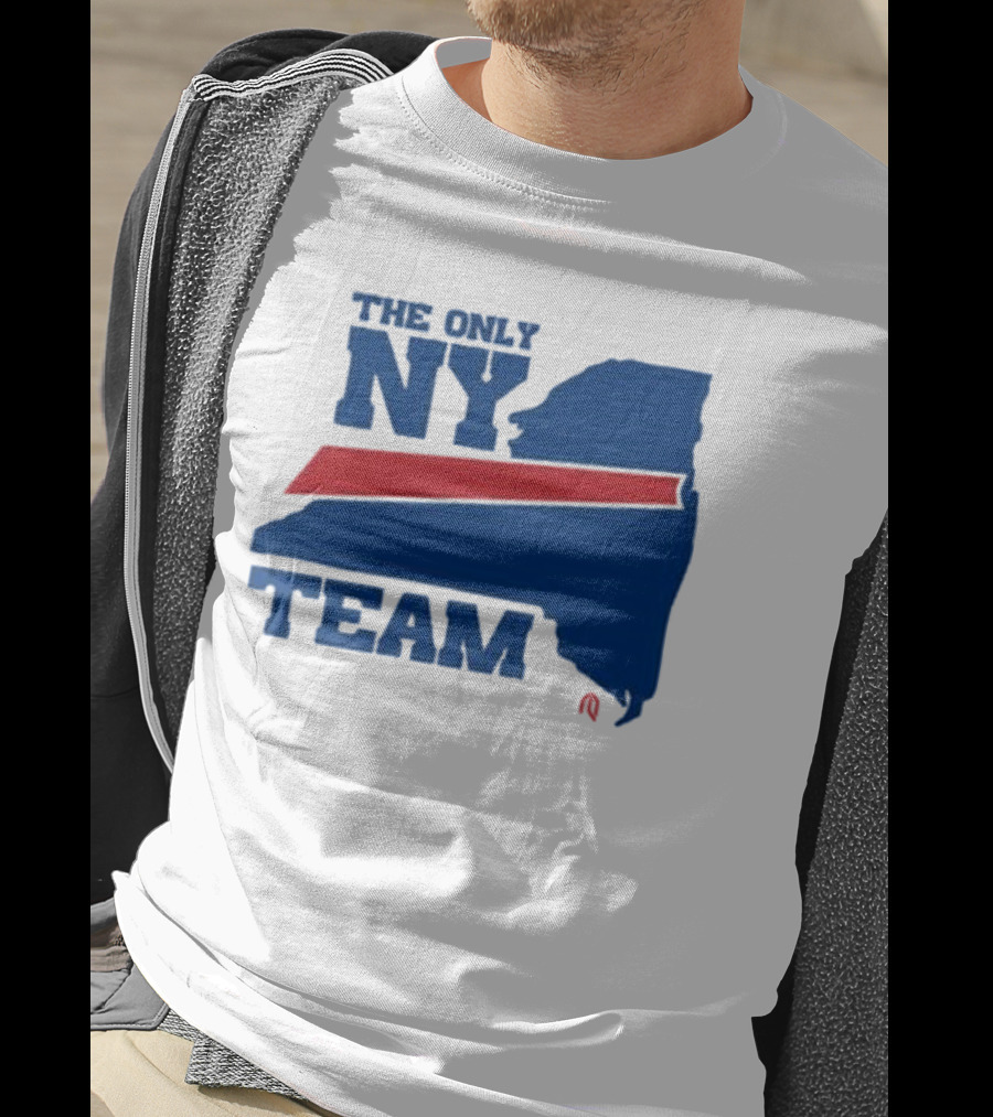 The Only NY Team New York State Silhouette Red Stripe T-Shirt
