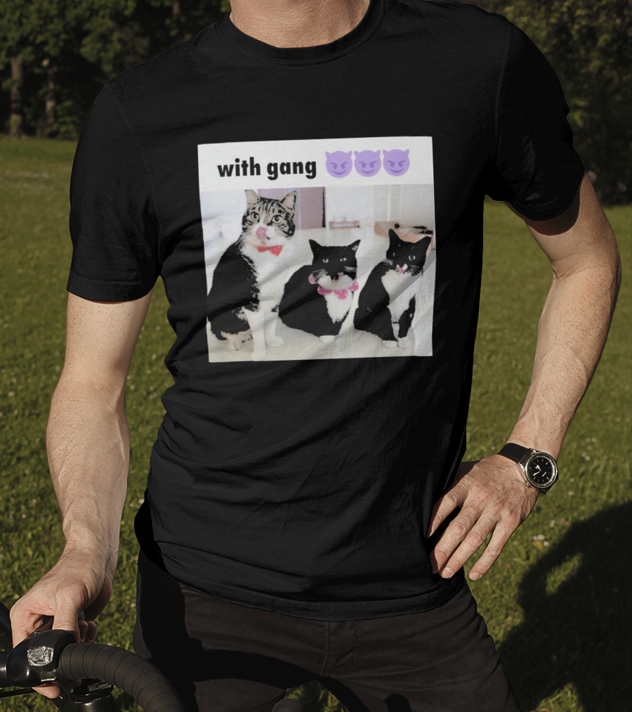 Unicouniuni3 With Gang Cat Devil Emoji Trio T-Shirt