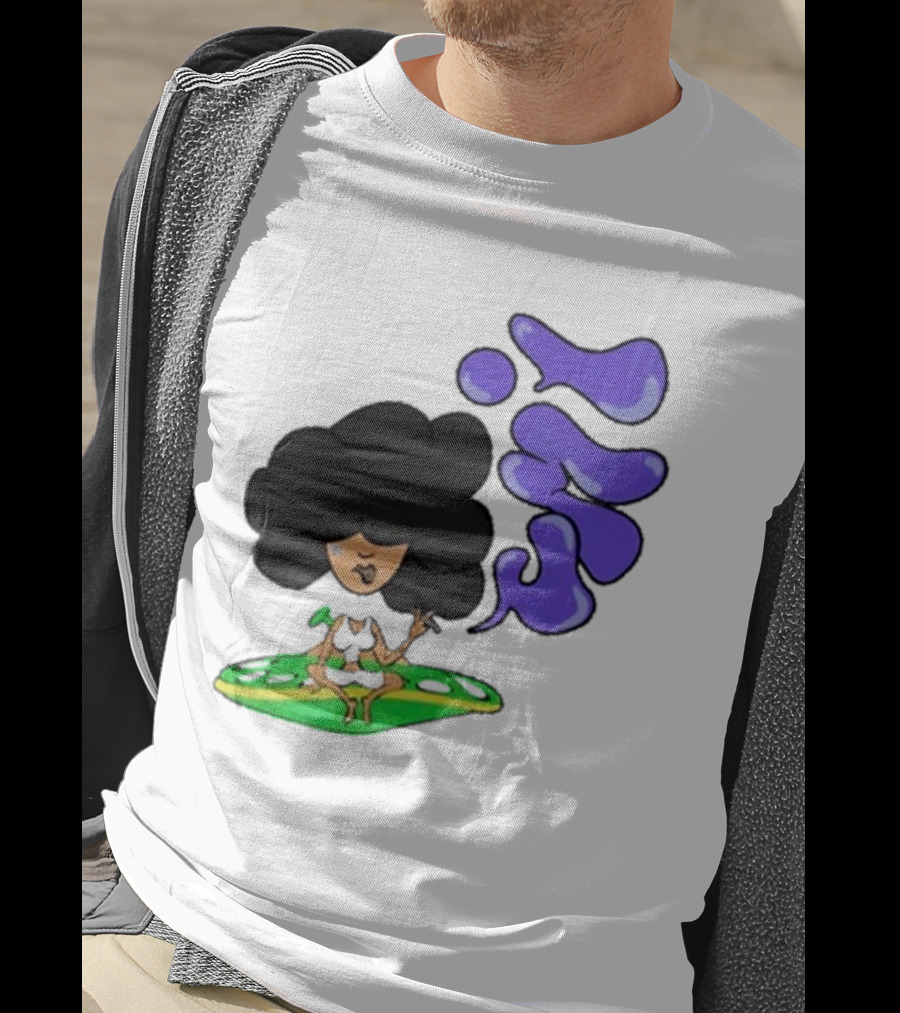 Whoisumi Umi Ufo Smoking Afro Character T-Shirt