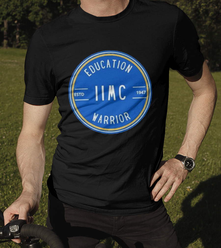 IIMC Education Warrior Estd 1947 Blue Emblem T-Shirt