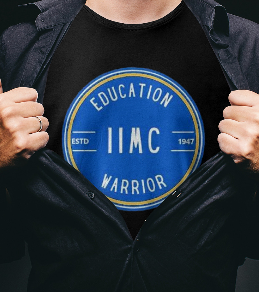 IIMC Education Warrior Estd 1947 Blue Emblem T-Shirt