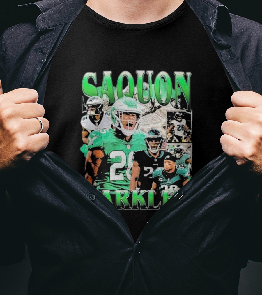 SAQUON BARKLEY Players In Green And Black Jersey Collage T-Shirt