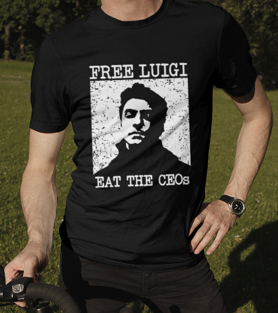 Free Luigi Eat The CEOs Stencil T-Shirt