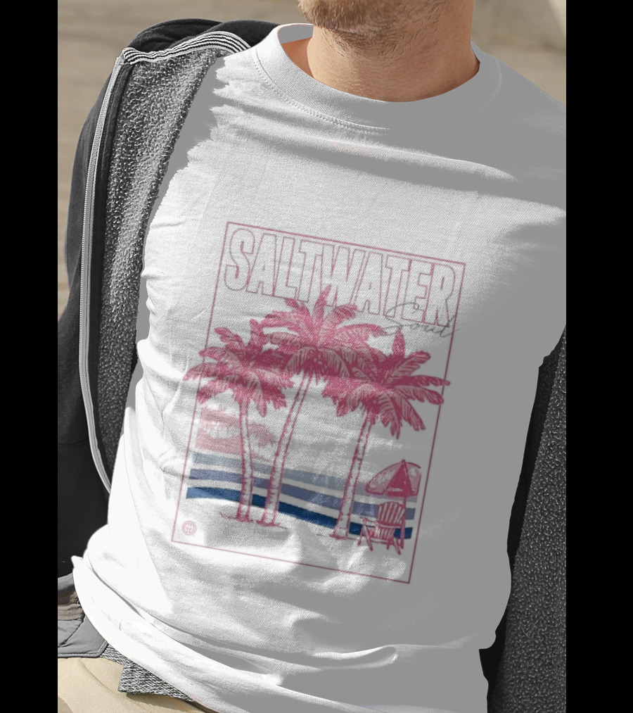Saltwater Soul Palms And Waves Scene T-Shirt