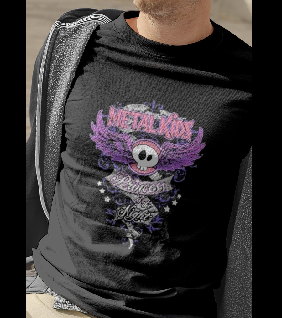 Metalkids Purple Winged Skull Princess Of The Night Stars T-Shirt