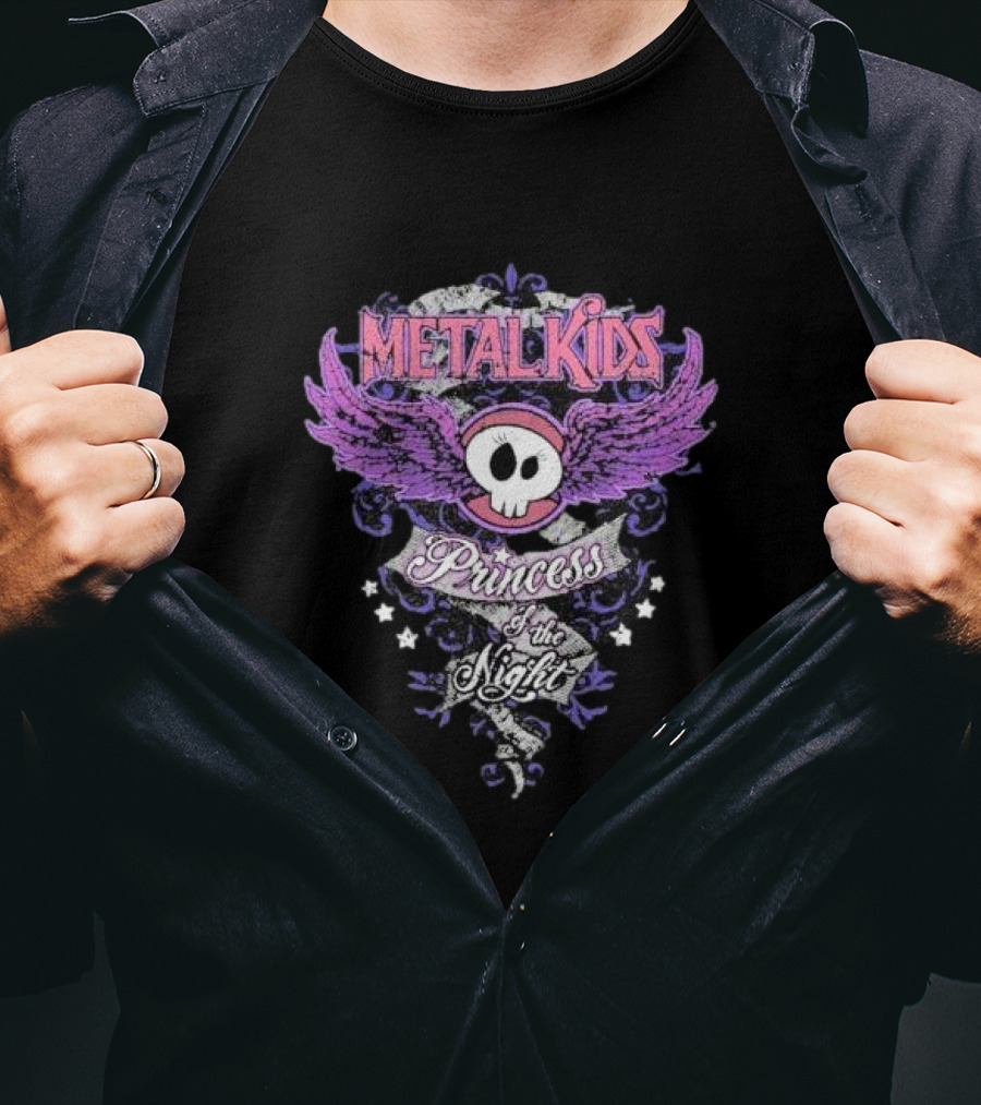 Metalkids Purple Winged Skull Princess Of The Night Stars T-Shirt