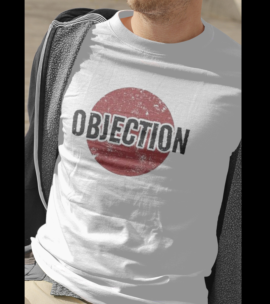 Objection Distressed Red Circle Manmarzee T-Shirt