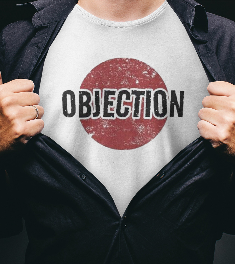 Objection Distressed Red Circle Manmarzee T-Shirt