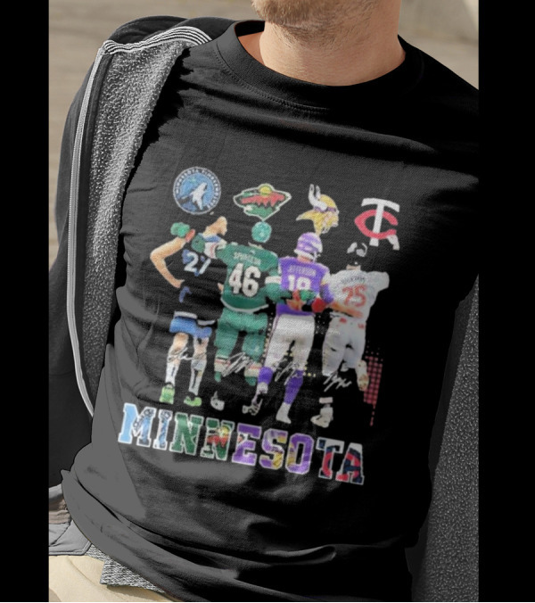 Minnesota Timberwolves Wild Vikings Twins Signature T-Shirt