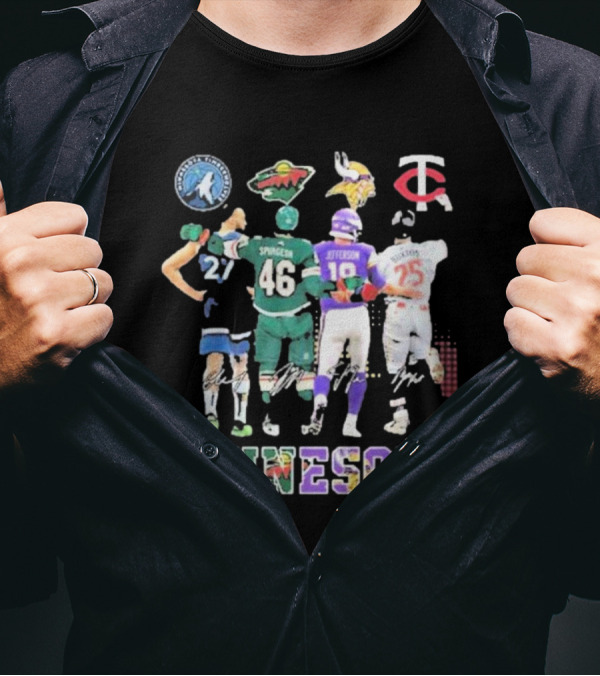 Minnesota Timberwolves Wild Vikings Twins Signature T-Shirt