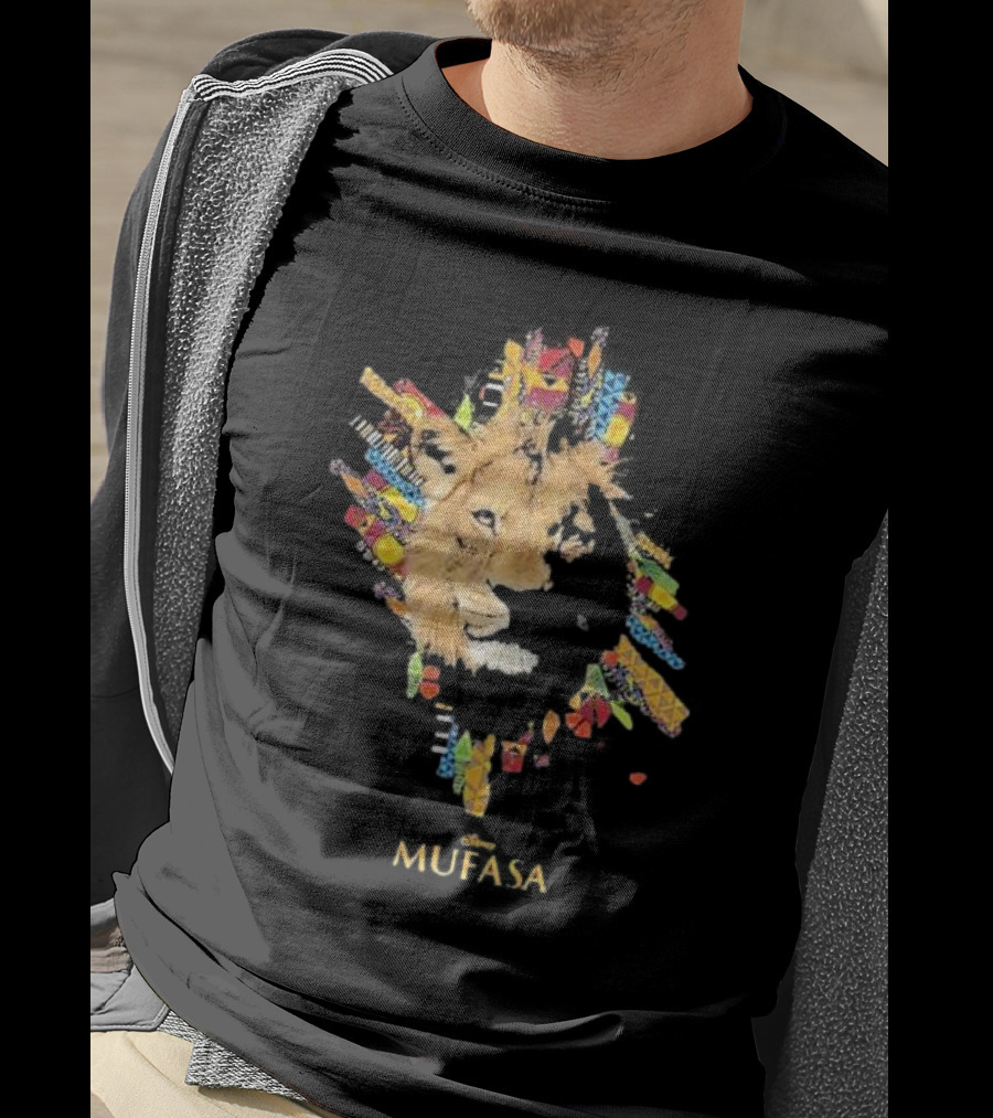 Disney Mufasa Legacy Of The Pride Lands Vibrant Tribal Lion Face T-Shirt