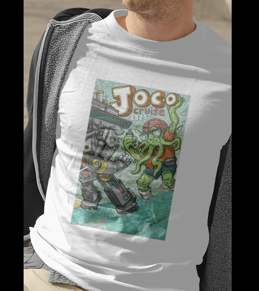 Joco Cruise 2025 Fort Lauderdale Robot Vs. Tentacle Monster March 2-9 T-Shirt