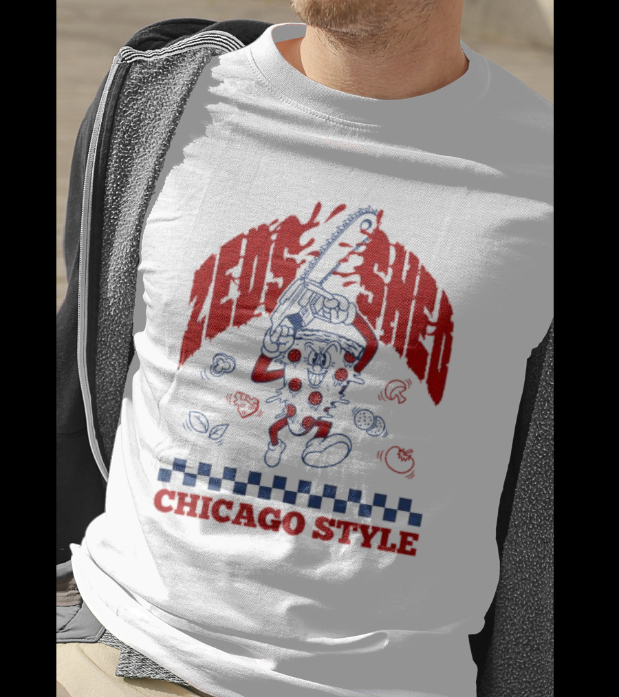 Zeds Shed Pizza Chainsaw Chicago T-Shirt