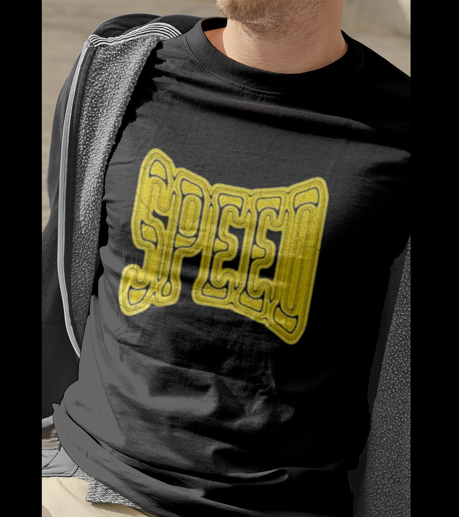 Ishowspeed Speed Gold Text Logo Bold Typography T-Shirt