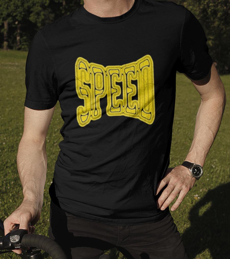 Ishowspeed Speed Gold Text Logo Bold Typography T-Shirt