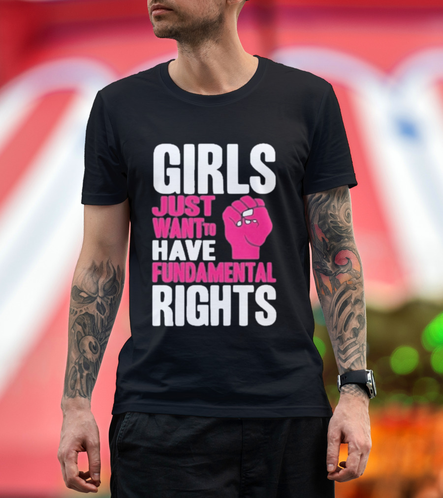 Cyndi Lauper Girls Just Want To Have Fundamental Rights Raised Fist Empowerment T-Shirt