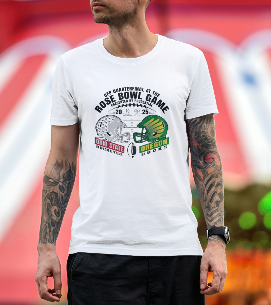 CFP Quarterfinal at the Rose Bowl Game 2024-25 Oregon Ducks vs Ohio State Buckeyes T-Shirt