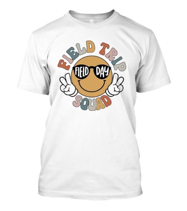 Field Trip Field Day Squad Smiley Peace Sign T-Shirt